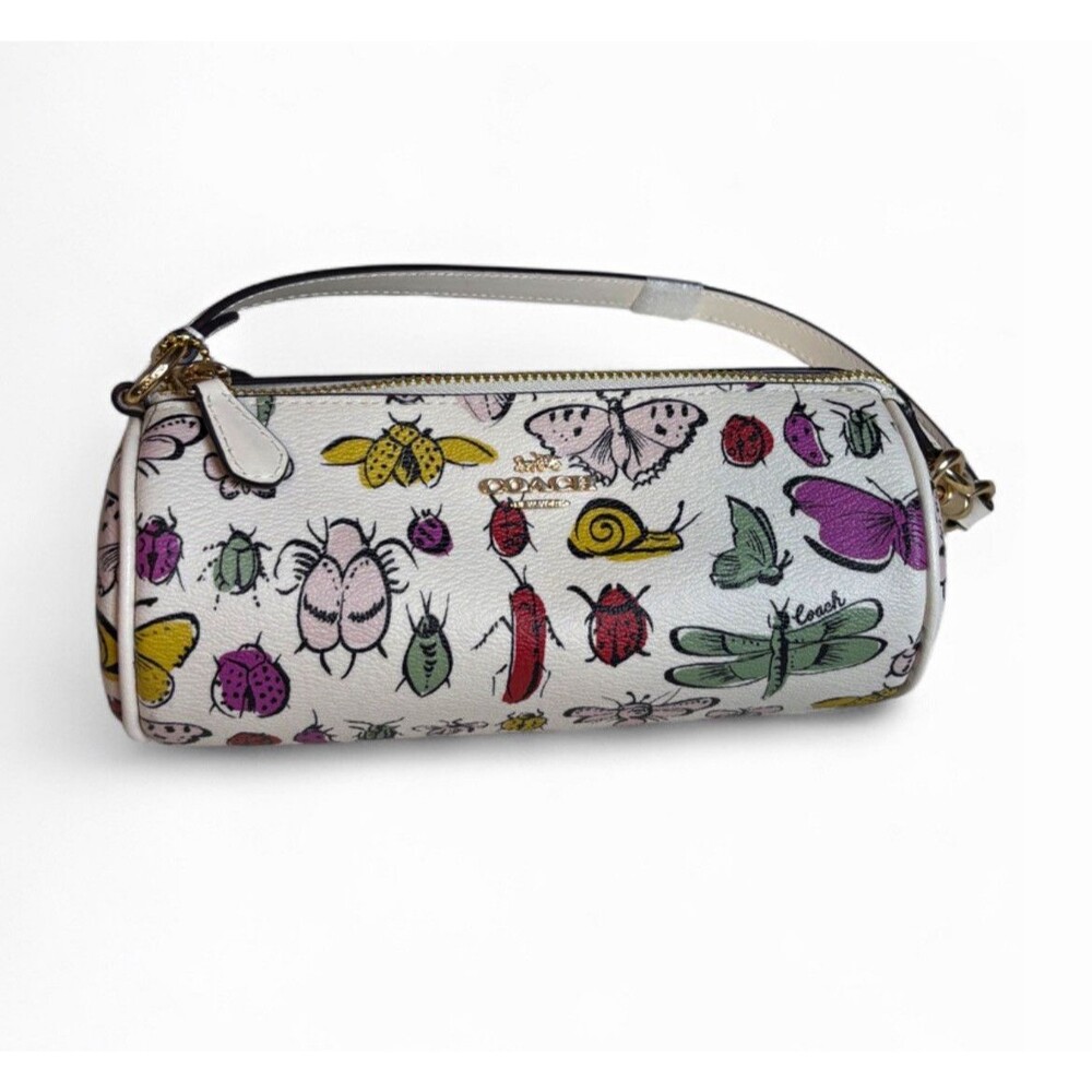 Coach Nolita Barrel Bag Creature Insect Print Chalk White Shoulder Bag NWOT